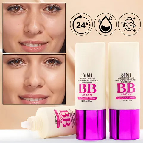 QICIY Three-In-One Multi-Function BB Cream Matte Smooth Foundation Moisturizing Waterproof Concealer Base For Women Shade Variations