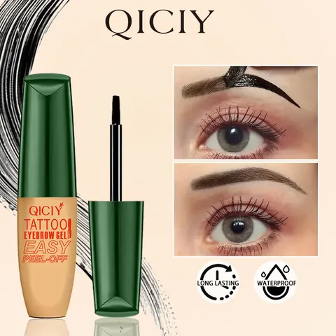 QICIY Peel Off Eyebrow Gel Tattoo Eyebrow Tint Waterproof Smudge Proof Long Lasting Eye Makeup Brown Black Coffee Colors Set
