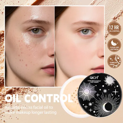 Fixierpuder QICIY Schimmerndes Mattes Loses Puder Gesicht Concealer Ölkontrolle Langanhaltendes Retuschierendes Finishing Puder