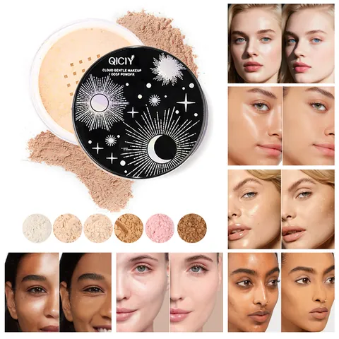 Fixierpuder QICIY Schimmerndes Mattes Loses Puder Gesicht Concealer Ölkontrolle Langanhaltendes Retuschierendes Finishing Puder