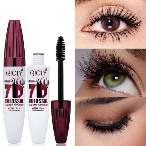 QICIY 7D Waterproof Mascara Long Lasting Colossal Volume Express Mascara Smudge Proof 4D 5D 8D Curling Eye Makeup For Women