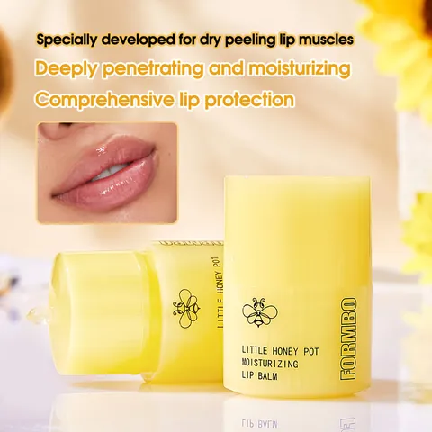 Pequeño Tarro de Miel Bálsamo Labial Hidratante Cuidado de los Labios Reparador Extracto de Planta de Miel para Labios Secos Belleza Mujer