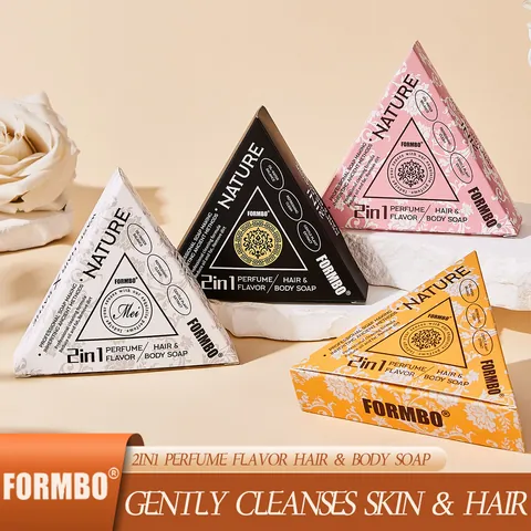 Two-In-One Perfume Hair And Body Soap Triangular Shape Plant Extract Moisturizing Oil Control Deep Cleansing Skin Care Bar Soap For Adults