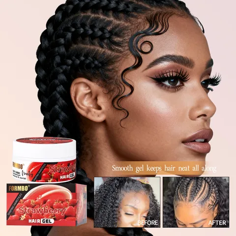 FORMBO Gel Capillaire aux Fruits Mousse Coiffante pour Cheveux Contrôle des Bords Amélioration des Frisottis Tenue Forte Cire Capillaire Hydratante Nourrissante pour Cheveux Bouclés Hommes Femmes