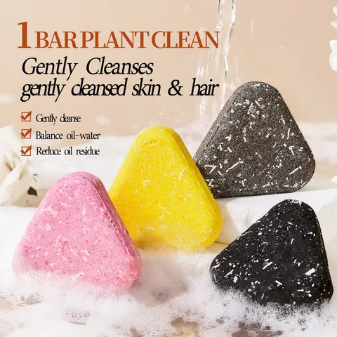 Two-In-One Perfume Hair And Body Soap Triangular Shape Plant Extract Moisturizing Oil Control Deep Cleansing Skin Care Bar Soap For Adults