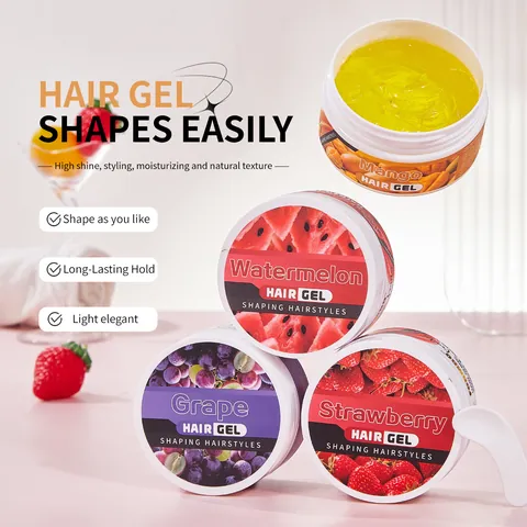 FORMBO Gel Capillaire aux Fruits Mousse Coiffante pour Cheveux Contrôle des Bords Amélioration des Frisottis Tenue Forte Cire Capillaire Hydratante Nourrissante pour Cheveux Bouclés Hommes Femmes