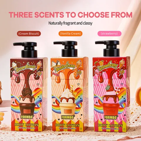 FORMBO Candy Stijl Parfum Bodylotion Hydraterende Huid Verhelderende Geur Bodycrème Aardbei Vanille Crème Biscuit Geur Huidverzorging
