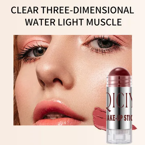 QICIY Natural Matte Blush Stick Moisturizing Long Lasting Cream Blush For Multi-Use Face Lips Eyes Makeup Natural Nude Makeup Stick