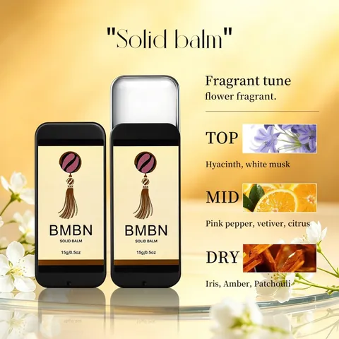BMBN Bálsamo de Perfume Sólido Portátil Fragancia Floral de Larga Duración Para Hombres Y Mujeres Estuche de Metal Deslizante Para Viajes