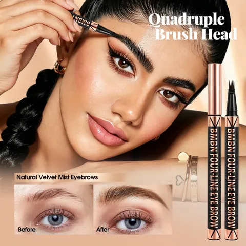 BMBN Four-Prong Liquid Eyebrow Pencil Waterproof Sweatproof Long Lasting Micro-Blade Pen For Natural Wild Brows Eyebrow Makeup