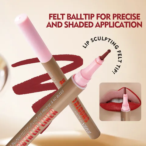 Long Lasting Waterproof Lip Liner Pen Smooth Precise Felt Tip Matte Lip Sculpting Pencil Natural Contour Makeup Lip Liner