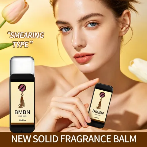 BMBN Bálsamo de Perfume Sólido Portátil Fragancia Floral de Larga Duración Para Hombres Y Mujeres Estuche de Metal Deslizante Para Viajes