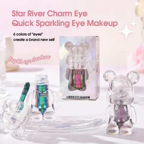 QICIY Chameleon Liquid Eye Shadow Shimmer Pearlescent Metallic Multi Chrome Glitter Bear Shape Long Lasting Eye Makeup