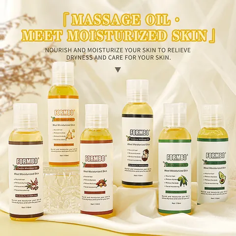 FORMBO Aceite de Masaje Corporal Para Piel Seca Nutritivo Vitamina C Argán Coco Ricino Oliva Aguacate Extractos de Plantas Aceite Esencial