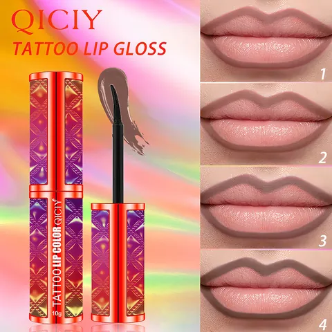 QICIY Matita Labbra Pelabile Tattoo Colore Labbra Impermeabile Tinta a Lunga Durata Lucidalabbra Peel Off