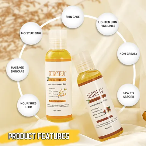 FORMBO Aceite de Masaje Corporal Para Piel Seca Nutritivo Vitamina C Argán Coco Ricino Oliva Aguacate Extractos de Plantas Aceite Esencial