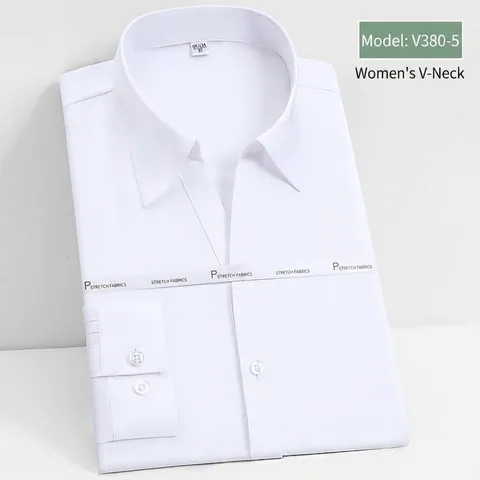 Professional Women Bamboo Fiber High Elasticity Long Sleeve Shirt Non-Iron Business OL Slim Fit Top Commuter Blouse