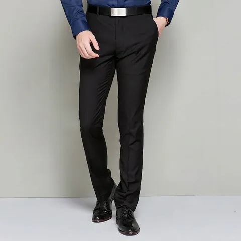 Pantaloni da Abito Business Slim Fit da Uomo Antipiega Senza Stiro a Gamba Dritta per Ufficio Lavoro Casual Quotidiano Poliestere Viscosa