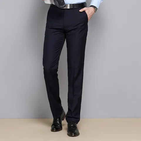 Pantaloni da Abito Business Slim Fit da Uomo Antipiega Senza Stiro a Gamba Dritta per Ufficio Lavoro Casual Quotidiano Poliestere Viscosa