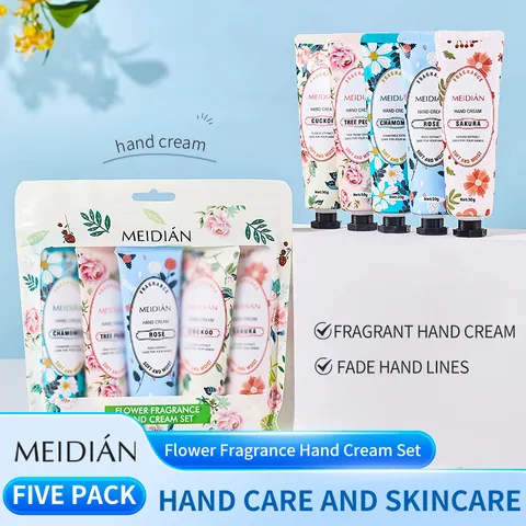 Meidian Floral Fragrance Hand Cream Set Moisturizing Hydrating Rose Sakura Chamomile Peony Cuckoo Hand Care For Women Men