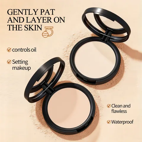 Matte Kompaktpuder Grundierung Wasserdicht Ölkontrolle Seidiges Gesichtspuder Langanhaltend Natürliches Finish Concealer Make-up Mit Spiegel