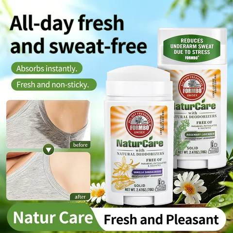 FORMBO NaturCare Natural Antiperspirant Deodorant Stick Unisex Long Lasting Fragrance Plant Based Body Deodorant Balm