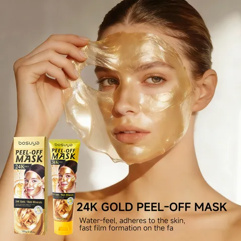 Bosuya Mascarilla Facial Pelable Oro 24K Limpieza Profunda Hidratante Revitalizante Cuidado de la Piel Para Todo Tipo de Piel Mujer