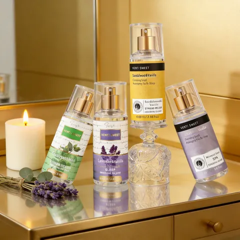 VENTI SWEET Alloy Nozzle Plastic Bottle Essential Oil Body Mist For Women Stress Relief Sleep Fragrance Spray Lavender Vanilla SPA