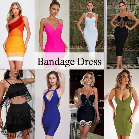 Vestido de Vendaje Sexy para Mujer Tirantes de Espagueti con Strass Degradado Vestido Ajustado Mini para Salida Nocturna Fiesta