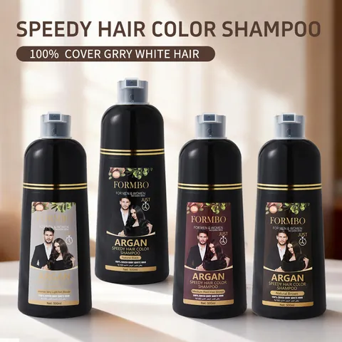 Champú Profesional de Color de Cabello Rápido con Aceite de Argán para Hombres Mujeres Cobertura de Canas Crema de Tinte de Burbujas