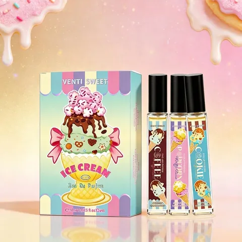 Ice Cream Series Perfume Gift Set For Women Long Lasting Sweet Fragrance Coffee Popcorn Cookie Note EDP Collection