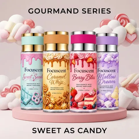 Focuscent Gourmand Series Fragrance Mist Women Long Lasting Sweet Dessert Scented Body Spray Caramel Whip Berry Perfume