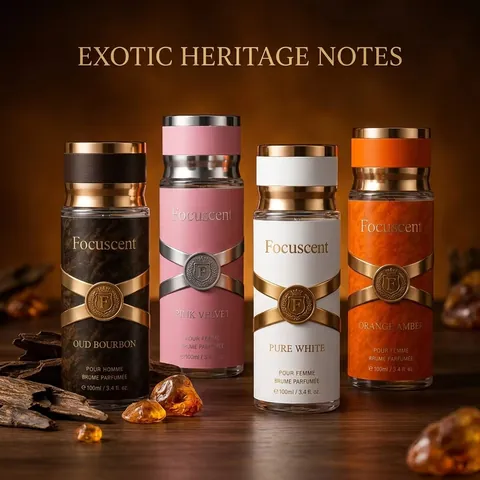 Focuscent Arabische Stijl Langdurig Parfum Voor Mannen En Vrouwen Heritage Serie Exotische Geurspray Oud Bourbon Pink Velvet Orange Amber Pure White Geuren