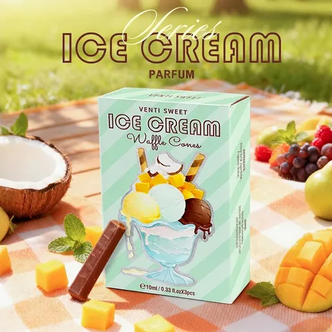 VENTI SWEET Ice Cream Series Neutral Perfume Set 3pcs 10ml Long Lasting Portable Body Spray Eau De Parfum Fragrance Gift