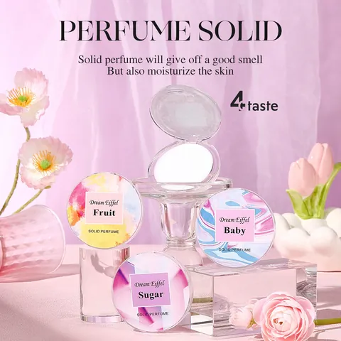 Dream Eiffel Solid Perfume Balm Long Lasting Pocket Fragrance For Women Portable Skin Moisturizing Floral Fruity Scent
