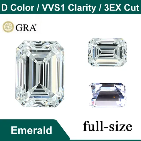 GRA D Kleur VVS1 Smaragdslijpsel Losse Moissaniet Steen 0.5-10ct Transparante Witte Edelsteen voor Sieraden Maken
