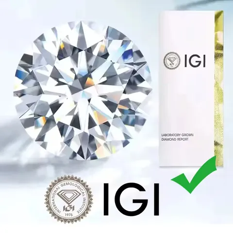 Diamant de Laboratoire 1,5-1,8ct Couleur D Pureté VS1 Taille Brillant Rond Diamant non Monté Certifié HPHT Avec Rapport IGI