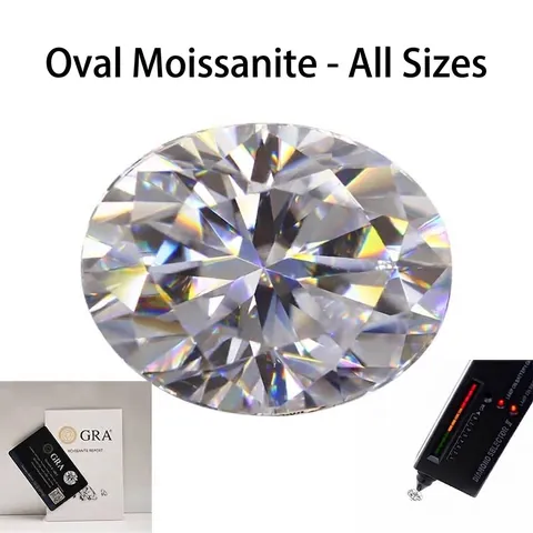 GRA D Kleur VVS Ovalen Snee Moissaniet Losse Steen Wit Kleurloos Eivorm Moissaniet Voor Sieraden Maken Ring Ketting Inlay