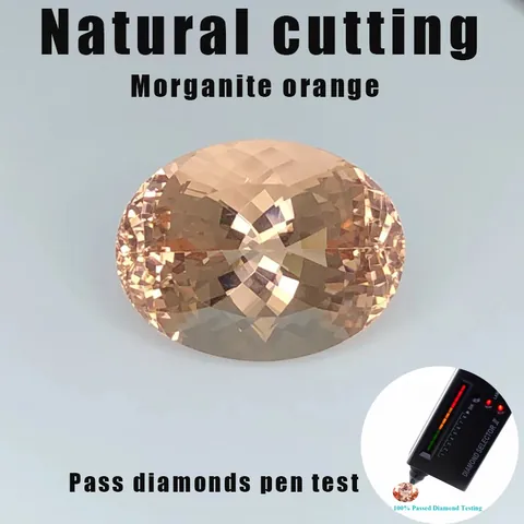 Naturschnitt Morganit Orange Korund Lose Stein Oval Facettiert Edelstein Für Luxus Ring Schmuckherstellung Bestehen Diamant Prüfung