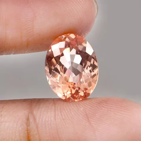 Naturschnitt Morganit Orange Korund Lose Stein Oval Facettiert Edelstein Für Luxus Ring Schmuckherstellung Bestehen Diamant Prüfung