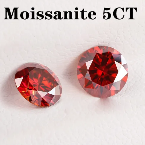 Ronde Briljant Geslepen Moissaniet Losse Steen Granaatrood VVS1 Edelsteen Voor DIY Sieraden Inleg Accessoires