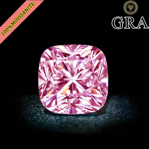 Roze Moissaniet Losse Steen Kussenslijpvorm Moissaniet Diamant Voor Sieraden Maken Met GRA Certificaat Roze Edelsteen