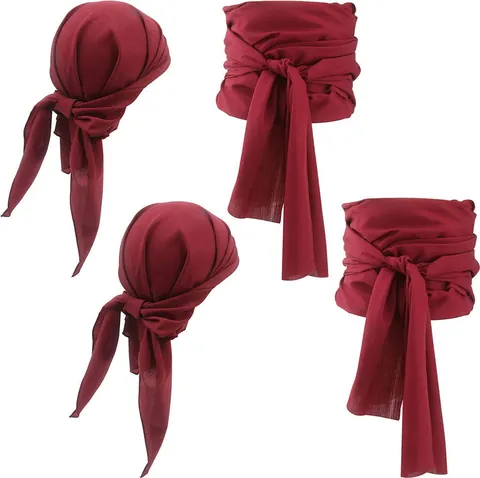 Pirate Costume Accessory Renaissance Medieval Headband Waist Sash Canvas Bandana Sash For Halloween Cosplay Party Unisex