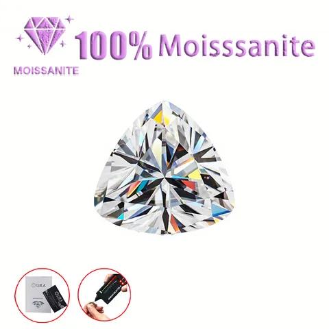 D Color VVS1 Trillion Cut Moissanite Loose Stone With GRA Certificate 3EX Cut Lab Created Diamond For Jewelry Making