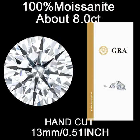 Luxury Moissanite Round Brilliant Cut Sparkling D Color VVS1 Hearts And Arrows Loose Gemstone GRA For Jewelry Customization
