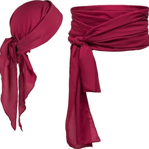 Medieval Renaissance Pirate Costume Accessories Satin Headscarf And Waist Sash Belt For Halloween Cosplay Retro Distressed Wrap