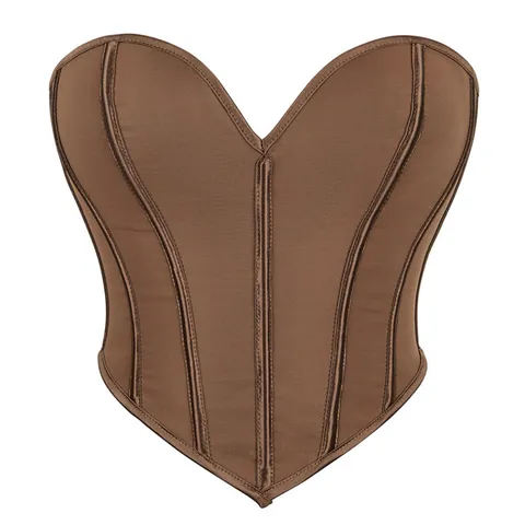 Top Corsetto Donna Scollo a Cuore in Rete Sexy Gothic Bustier Vintage Palazzo Modellante con Stecche per Festa