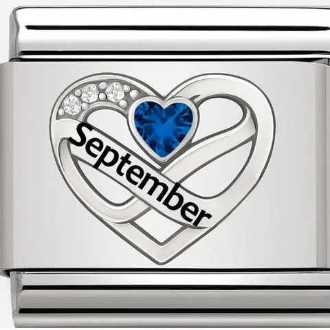 Roestvrij Staal Strass Hart Italiaanse Modulaire Armband Charm Link Geboortesteen Serie Januari Tot December Voor DIY Sieraden