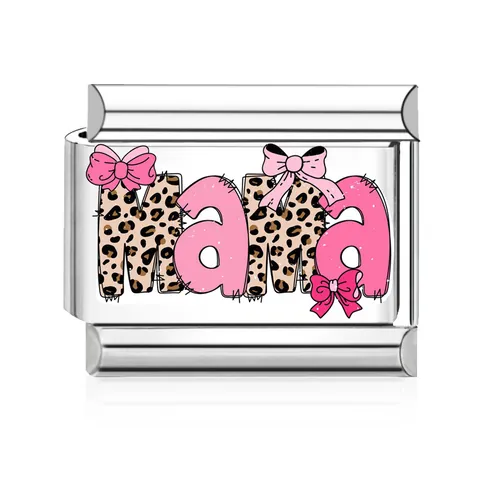 Lien Charm Modulaire Italien en Acier Inoxydable Fête des Mères pour Bracelet DIY Émail Best Mom Ever Mama Accessoire Bijoux