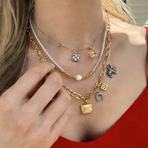 Retro Stainless Steel DIY Pendant Charms For Necklace Bracelet Making Vintage Gold Silver Horseshoe Elephant Ice Cream Dice Shape Jewelry Accessories